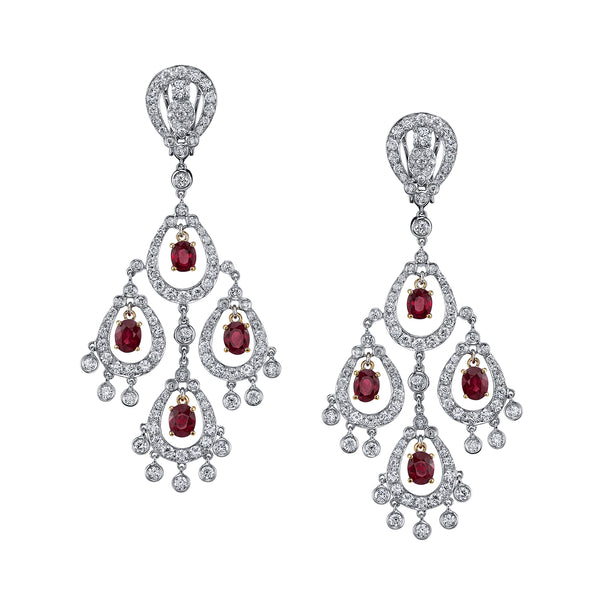 Buy Online Lovely Red and Oxide Silver Colour Drop Shape Earring for Girls  and Women – One Stop Fashion